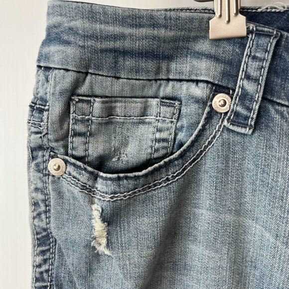 Seven7 Jean Women 18 Plus Boot Cut Mid 38x32 Distress Denim Luxe Retro Core Ex - Picture 6 of 16